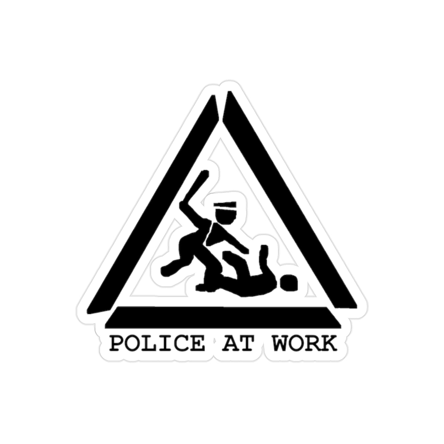 Sticker, Police at Work Warning Die-Cut 1pc - Outdoor Security Decal